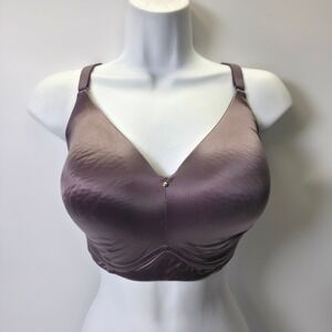 Cacique Bra 36F Plum Purple Full Coverage Lightly Lined No Wire Moulded Everyday